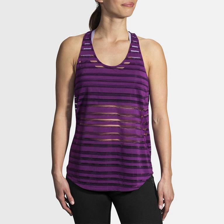 Brooks Hot Mujer Camiseta Sin Mangas - Morados (2670BAIVW)